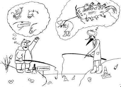 карикатура Рассказы рыбаков